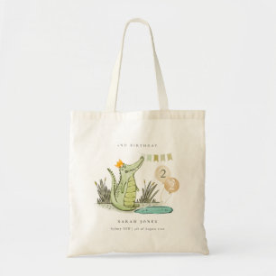 Cute Chomp Alligator in Swamp Any Age Birthday  Tote Bag