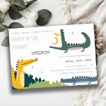 Cute Chomp Alligator Swamp Any Age Kids Birthday Invitation<br><div class="desc">A Fun Cute Alligator Party in the Swamp Collection.- it's an Elegant Simple Minimal sketchy Illustration of cute crocodile in swamp,  perfect for your little ones fun party. It’s very easy to customize,  with your personal details. If you need any other matching product or customization,  kindly message via Zazzle.</div>