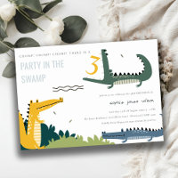 Cute Chomp Alligator Swamp Any Age Kids Birthday