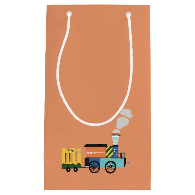 Cute Choo-Choo Train Kids Birthday Party Gift Bag (Front)