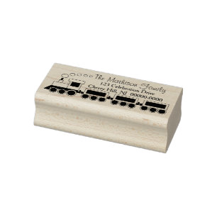 Cute Choo Choo Train Return Address Rubber Stamp