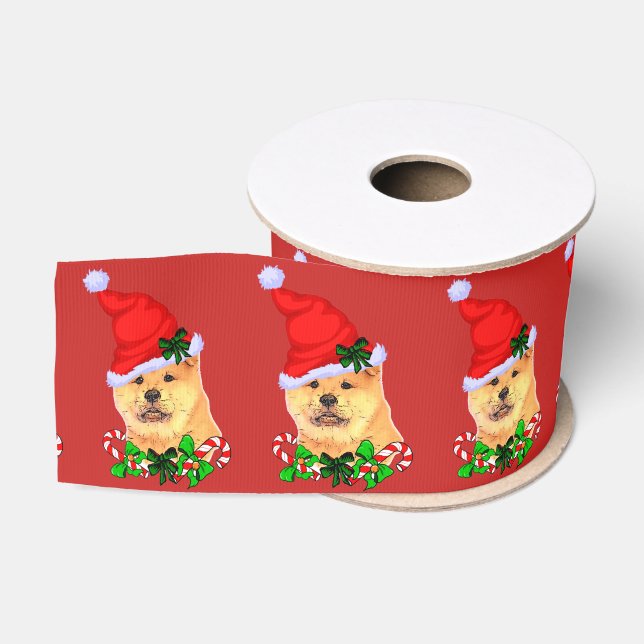 Cute Chow Chow Christmas Grosgrain Ribbon (Spool)