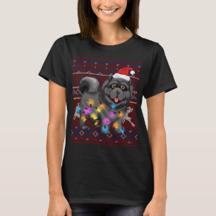 Cute Chow Chow Christmas Lights Ugly Sweater Chow