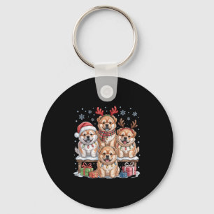 Cute Chow Chow Christmas Puppies Dog Lovers Funny Keychain