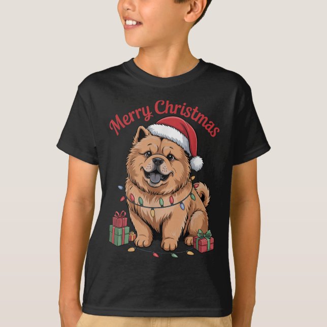 Cute Chow Chow Christmas Xmas Funny Dog Lover Holi T-Shirt (Front)