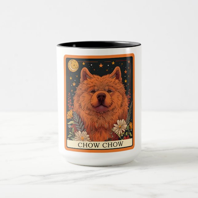 Cute Chow Chow Dog Tarot Card Mug (Center)