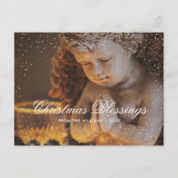 Cute Christian Angel Snow Christmas Blessings