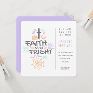 Cute Christian Halloween Faith Over Fright  Invitation