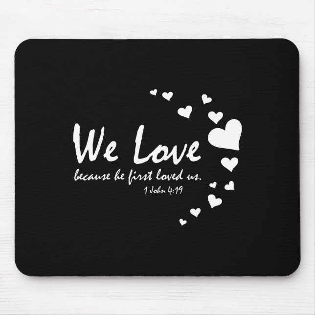 Cute Christian Valentines Day Women Bible Verse He Mouse Pad (Front)