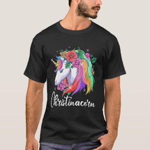 Cute Christinacorn Personalized Name Unicorn Chris T-Shirt