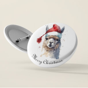 Cute Christmas Alpaca, custom 2 Inch Round Button
