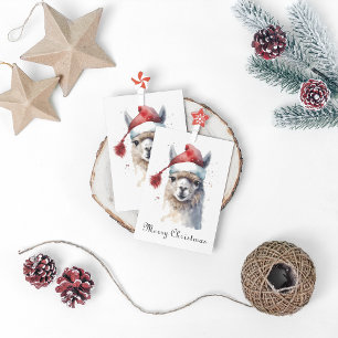 Cute Christmas Alpaca, custom Foil Holiday Card