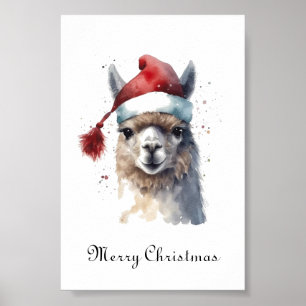 Cute Christmas Alpaca, custom Poster
