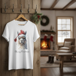 Cute Christmas Alpaca, customizable T-Shirt