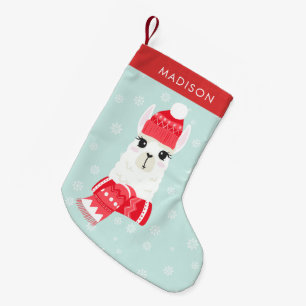 Cute Christmas Alpaca Personalized Small Christmas Stocking
