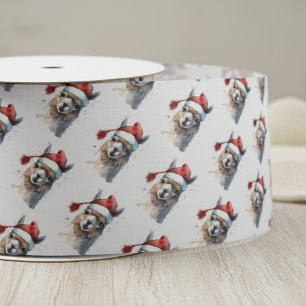 Cute Christmas Alpaca Satin Ribbon