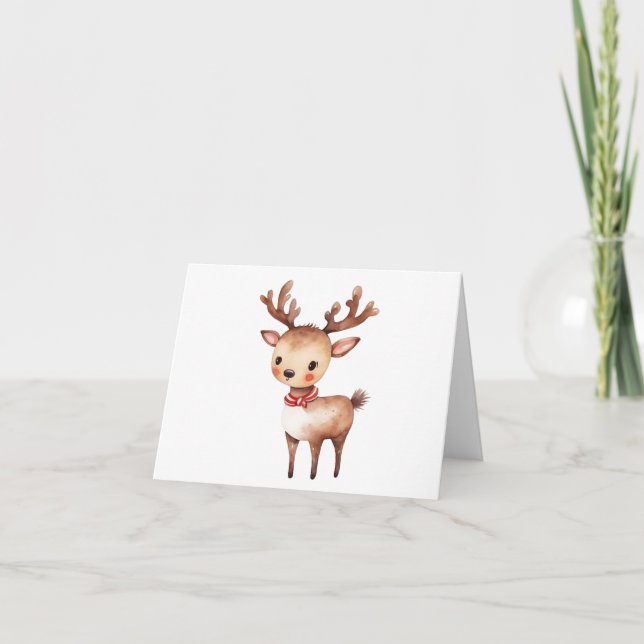 Cute Christmas and Holiday Reindeer BLANK  (Front)