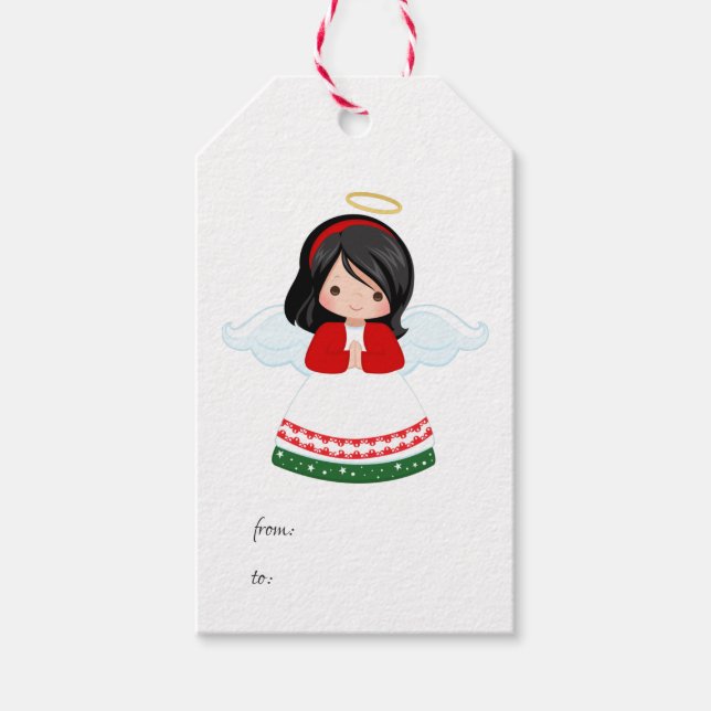 Cute Christmas Angel Gift Tags (Front)