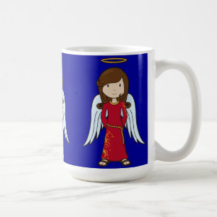 Cute Christmas Angel with red robe Coffee Mug
