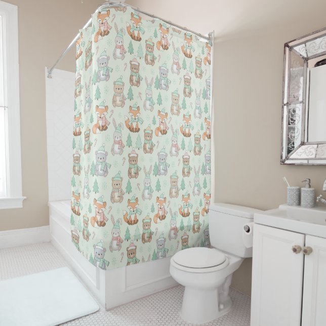 Cute Christmas Animals Seamless Pattern (In Situ)