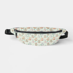 Cute Christmas Animals Seamless Pattern Fanny Pack