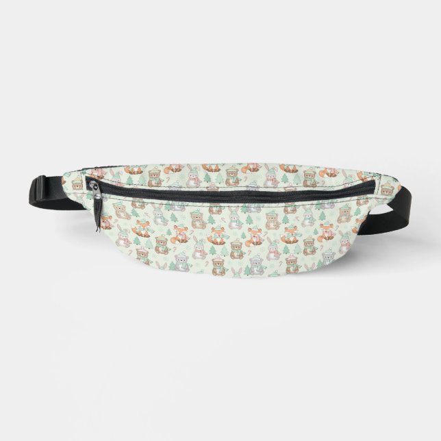 Cute Christmas Animals Seamless Pattern Fanny Pack (Front)