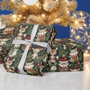 Cute  Christmas Animals Wrapping Paper