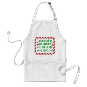 Cute Christmas Apron, Let's be Naughty!! Standard Apron