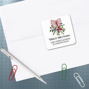 Cute Christmas Arrangement Return Address Sticker