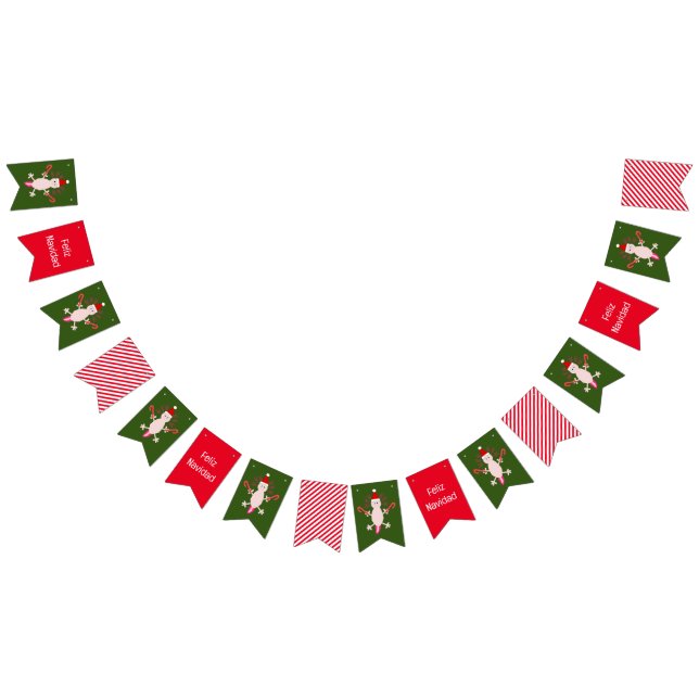 Cute Christmas Axolotl Custom Bunting Flags (All)