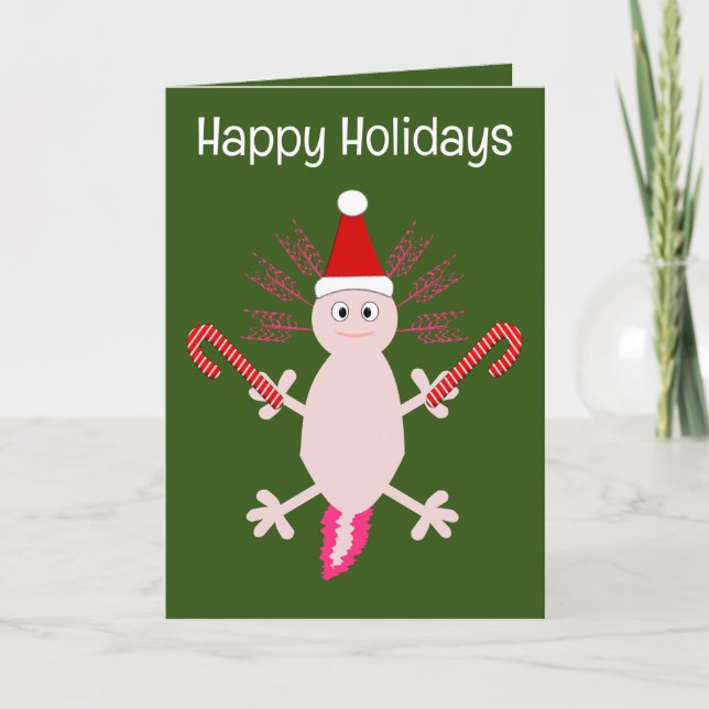 Cute Christmas Axolotl Custom Card (Front)