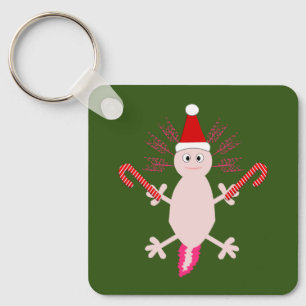 Cute Christmas Axolotl Custom Double Sided Keychain