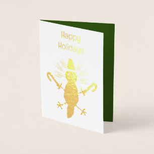 Cute Christmas Axolotl Custom Foil Card