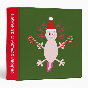 Cute Christmas Axolotl Custom Recipe Binder