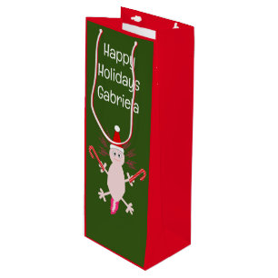 Cute Christmas Axolotl Custom Wine Gift Bag