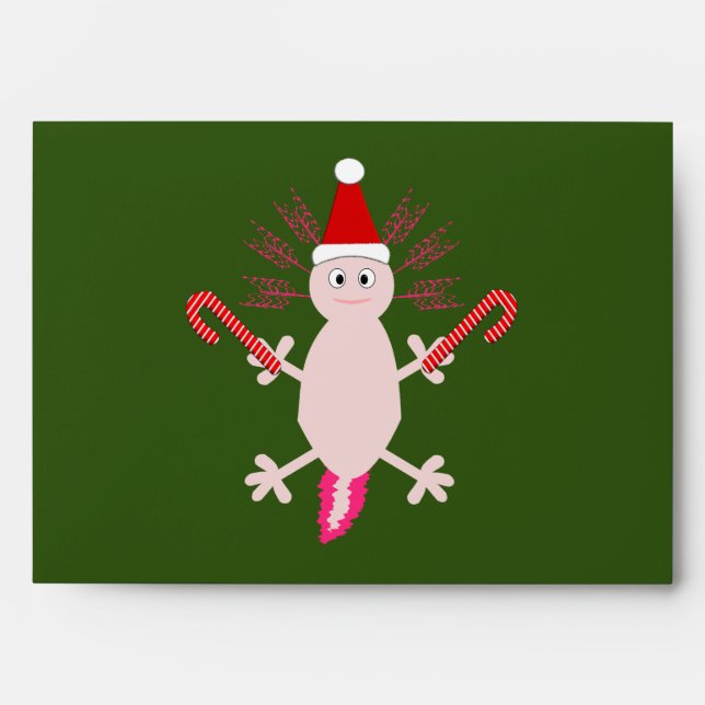 Cute Christmas Axolotl Envelope (Front)
