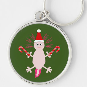 Cute Christmas Axolotl Keychain