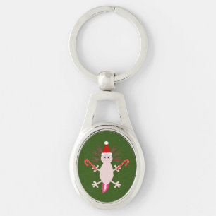 Cute Christmas Axolotl Keychain