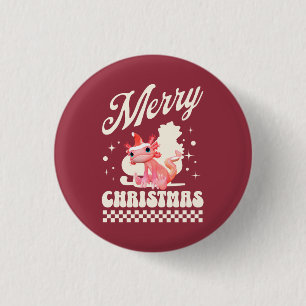 Cute Christmas Axolotl Merry Christmas 1 Inch Round Button
