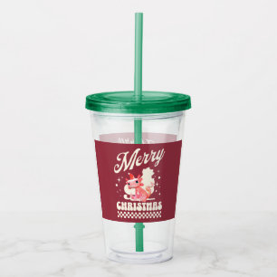 Cute Christmas Axolotl Merry Christmas Acrylic Tumbler