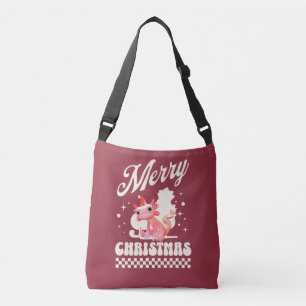 Cute Christmas Axolotl Merry Christmas Crossbody Bag