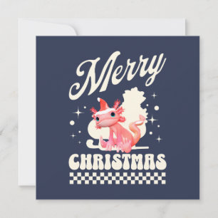 Cute Christmas Axolotl Merry Christmas Holiday Card