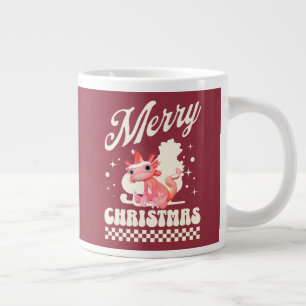 Cute Christmas Axolotl Merry Christmas Large Coffee Mug