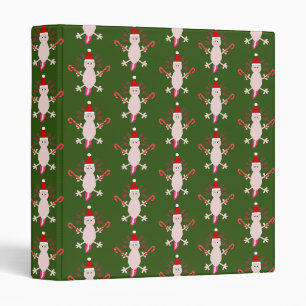 Cute Christmas Axolotl Patterned Binder