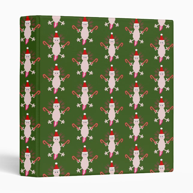 Cute Christmas Axolotl Patterned Binder (Front/Spine)