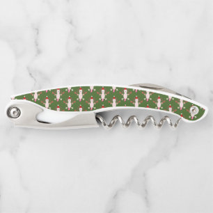 Cute Christmas Axolotl Patterned Corkscrew
