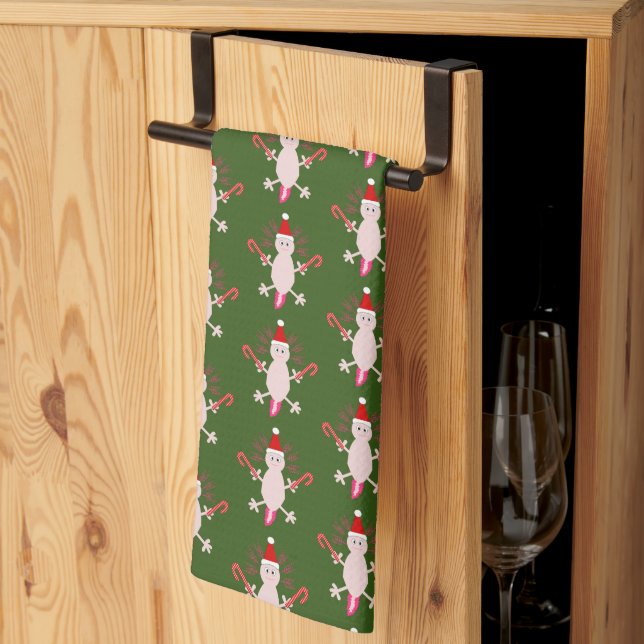 Cute Christmas Axolotl Patterned Kitchen Towel (Thirds Fold)