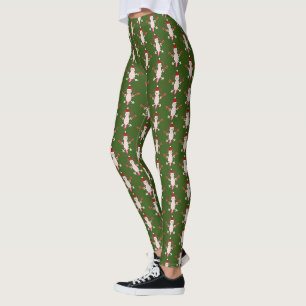 Cute Christmas Axolotl Patterned Leggings
