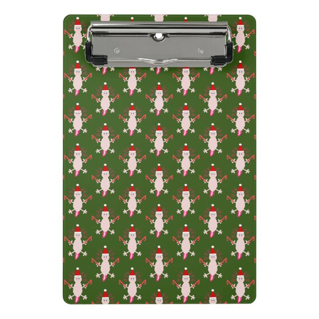 Cute Christmas Axolotl Patterned Mini Clipboard (Front)