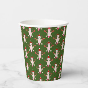 Cute Christmas Axolotl Patterned Paper Cups
